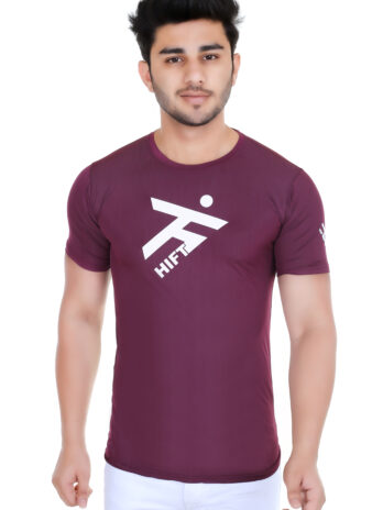 Hift Men’s Sports Lite Running and Gym T Shirt with Sun Protection | Anti-Odor | Quick Dry | Round Neck Half Sleeves